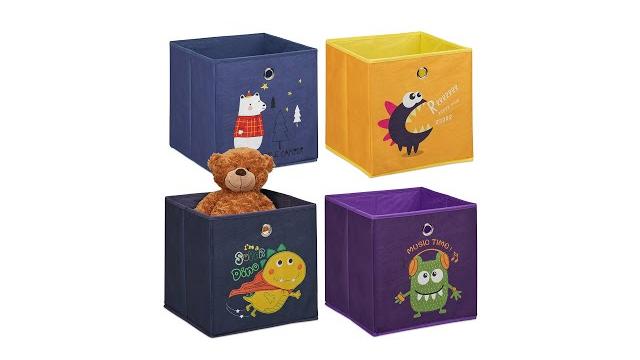 Relaxdays Kinder Aufbewahrungsboxen im 4er Set Bild 2