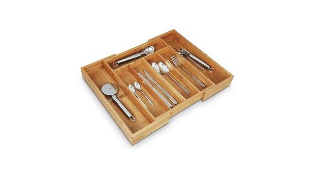 Relaxdays Besteckkasten Bambus ausziehbar Bild 2