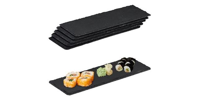 Relaxdays Schieferplatte 30x10 cm 6er Set Bild 2