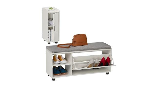 Relaxdays Schuhbank mit Sitzfläche & Schrank Set Bild 2
