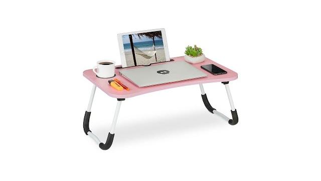Relaxdays Laptoptisch mit Tablet- & Getränkehalter Bild 2