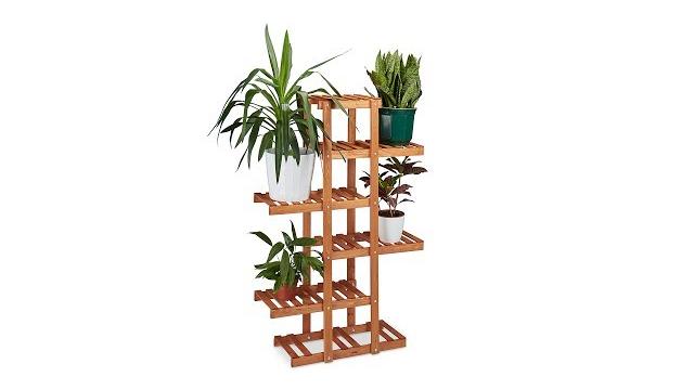 Relaxdays Blumenregal aus Holz Bild 2