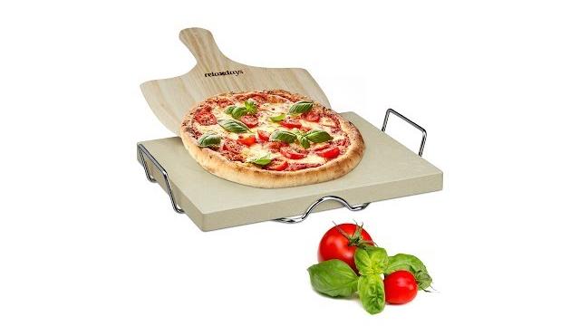 relaxdays Pizzastein Set 3 cm, Cordierit Bild 2