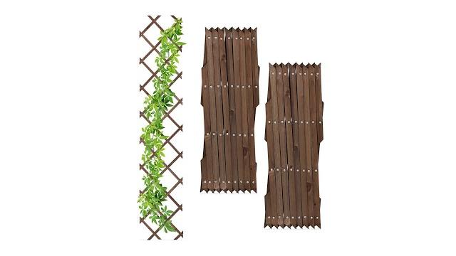 Relaxdays Ausziehbares Rankgitter Holz 3er Set Bild 2