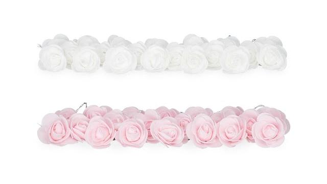 Relaxdays 2x Rosen Lichterkette rosa Bild 2