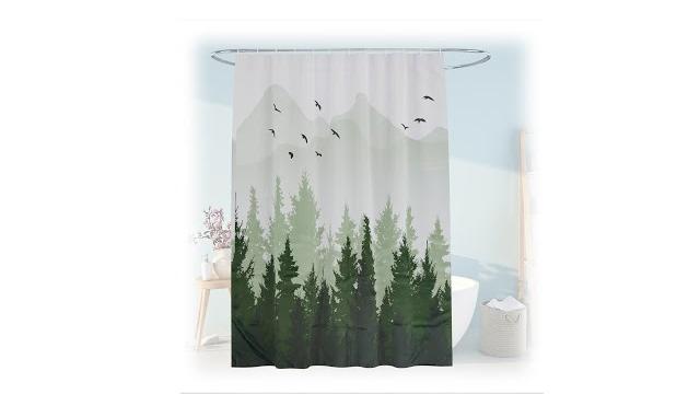 Relaxdays Duschvorhang 180x200 cm mit Motiv Bild 2