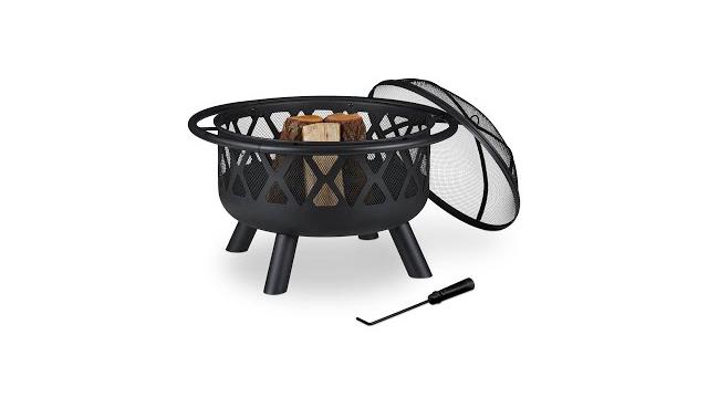 Relaxdays Feuerschale mit Funkenschutz Bild 2