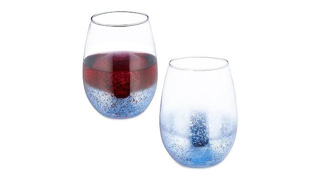 Relaxdays Weingläser ohne Stiel 2er Set blau Bild 2