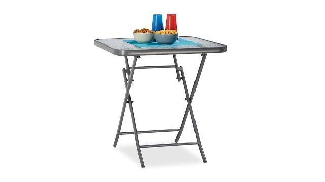 Relaxdays Balkontisch klappbar mit Glas STRUK Bild 2