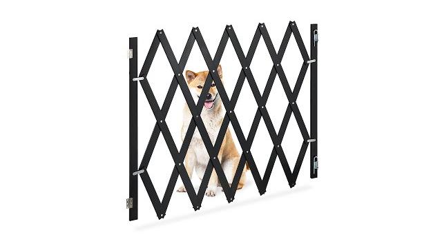 Relaxdays Ausziehbares Hundeabsperrgitter Schwarz Bild 2