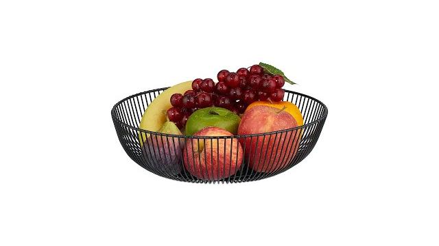 Relaxdays Schwarze Obstschale aus Metall Bild 2