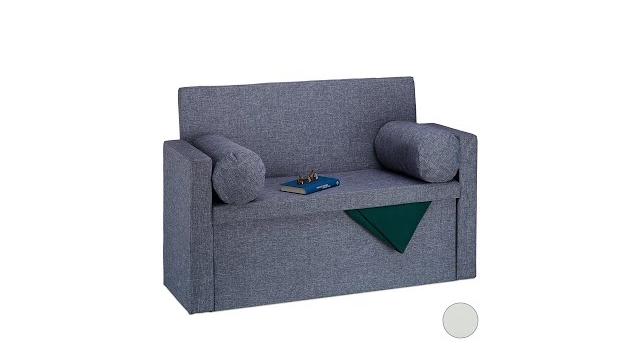 Relaxdays Sitzbank Lehne mit Kissen Bild 2