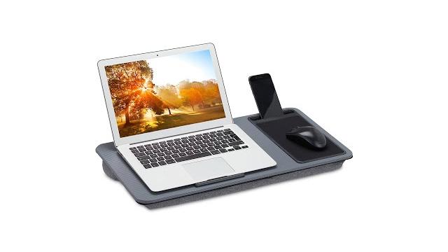 Relaxdays Graues Laptopkissen mit Mauspad Bild 2