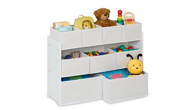 Relaxdays Kinderregal mit 9 Stoffboxen Bild 2