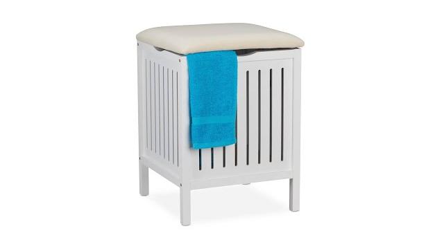 Relaxdays Wäschekorb mit Sitz Bild 2