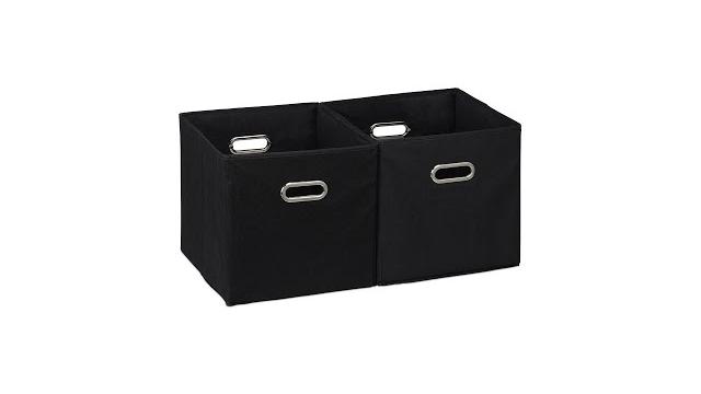 Relaxdays Schwarze Aufbewahrungsbox im 2er Set Bild 2
