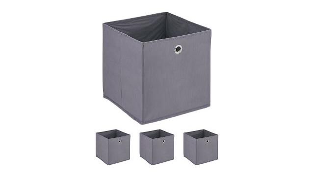 Relaxdays Graue Aufbewahrungsbox im 4er Set Bild 2