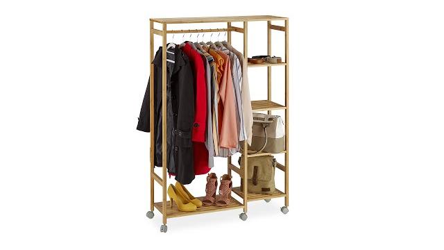 Relaxdays Rollgarderobe Bambus Bild 2