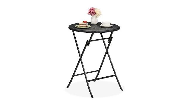 Relaxdays Runder Gartentisch in Rattan-Optik Bild 2