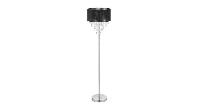 Relaxdays Stehlampe mit Kristallen in Schwarz Bild 2