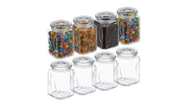 Relaxdays 8er Set Vorratsgläser mit Deckel 750 ml Bild 2