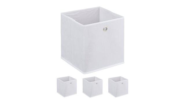 Relaxdays Weiße Aufbewahrungsbox im 4er Set Bild 2