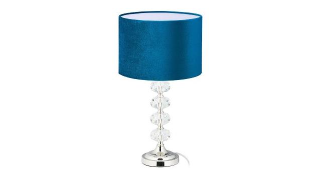 Relaxdays Tischlampe Kristall und Samt in Blau Bild 2