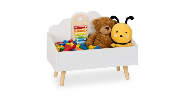 Relaxdays Kindertruhe im Wolken-Design Bild 2