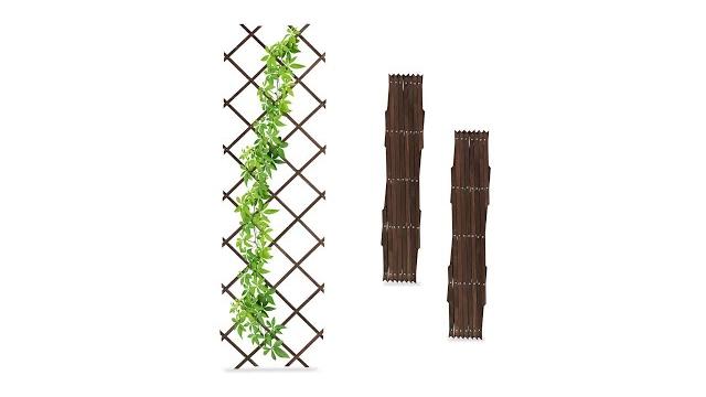 Relaxdays Ausziehbares Rankgitter Holz 3er Set Bild 2