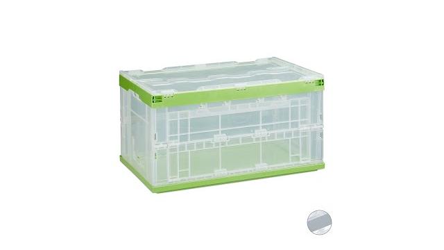 Relaxdays 4 x Transparente Transportbox mit Deckel Bild 2