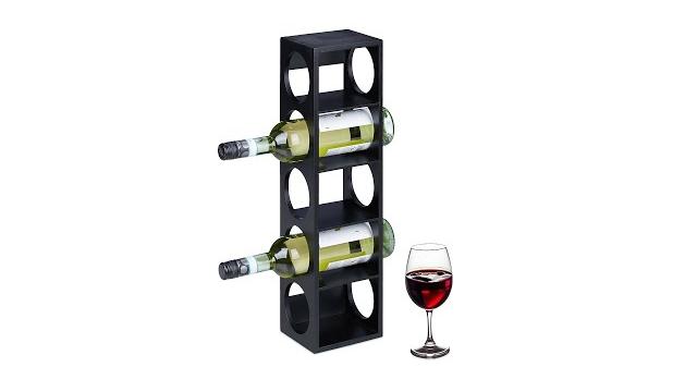 Relaxdays Bambus Weinregal in Schwarz Bild 2