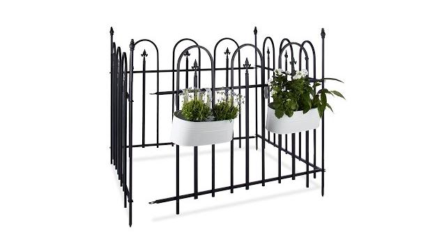 Relaxdays 8x Gartenzaun Metall GOTH Bild 2