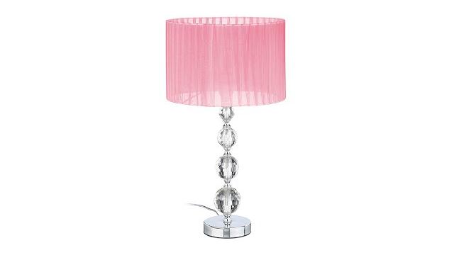 Relaxdays Tischlampe Kristall in Rosa Bild 2