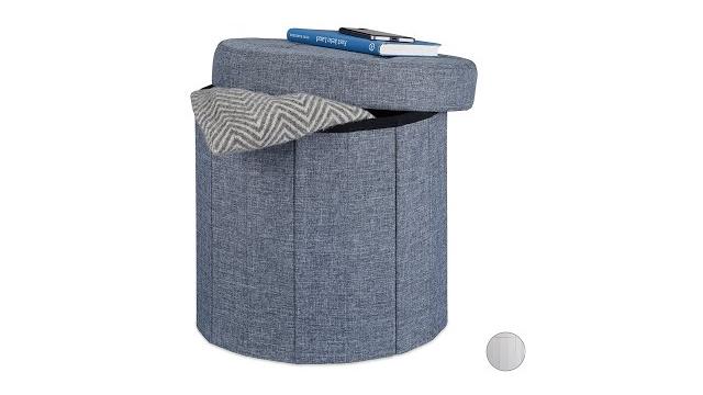 Relaxdays Sitzhocker mit Stauraum Größe M rund Bild 2