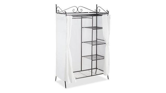 Relaxdays Metall Garderobe COUNTRY mit Stoffbezug Bild 2