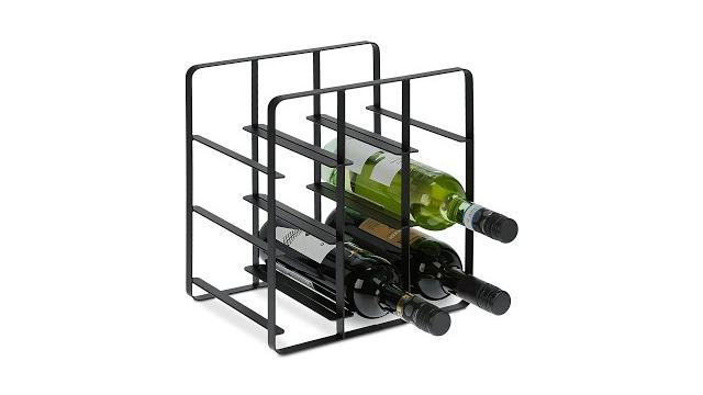 Relaxdays Metall Weinregal für 9 Flaschen Bild 2