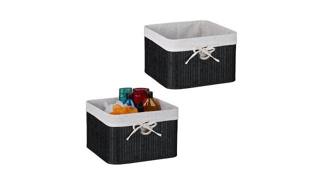 Relaxdays Aufbewahrungskorb Set aus Bambus Bild 2