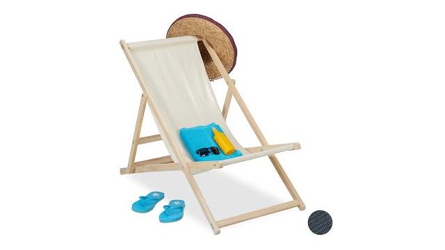 Relaxdays Liegestuhl Holz klappbar Bild 2