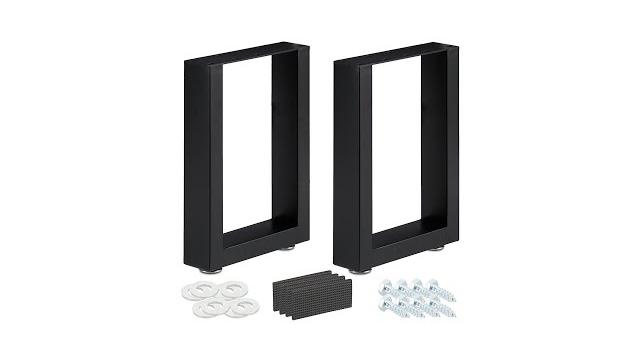 Relaxdays 2er Set Tischkufen schwarz Bild 2