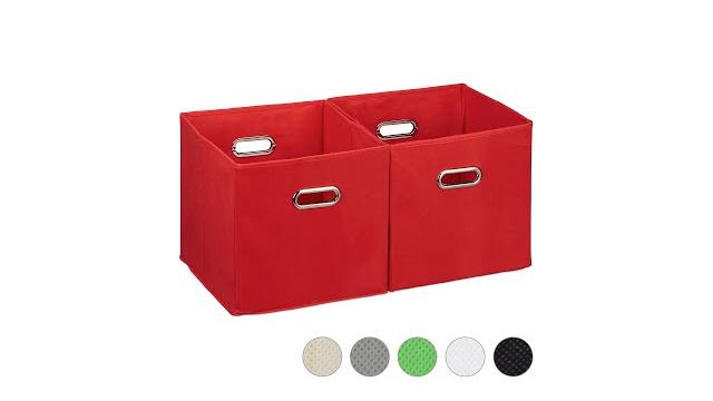 Relaxdays 6 x Aufbewahrungsbox Stoff schwarz Bild 2