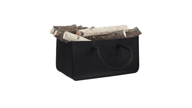 Relaxdays Kaminholztasche aus Filz Bild 2