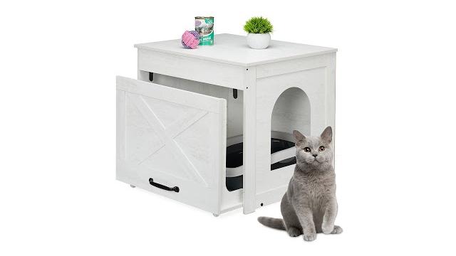 Relaxdays Katzenschrank für Katzentoilette Bild 2
