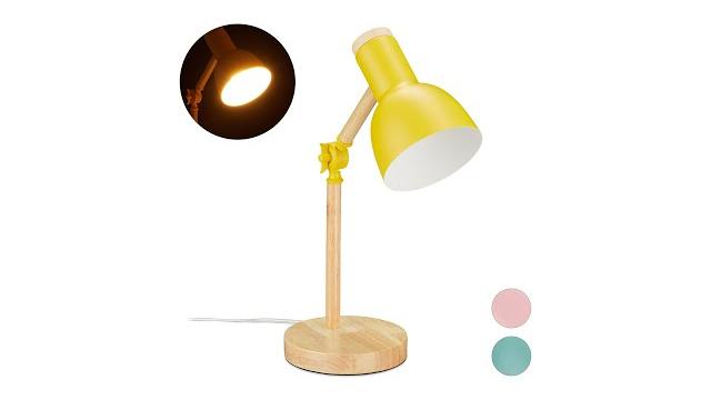 Relaxdays Schreibtischlampe Holz verstellbar Bild 2