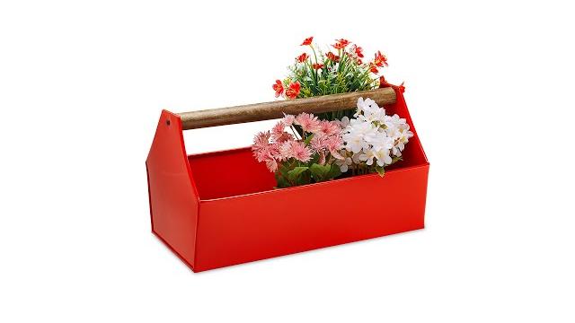 Relaxdays Blumenkasten mit Holzgriff Bild 2