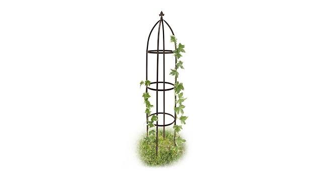 Relaxdays Rankhilfe Obelisk Metall braun 190 cm Bild 2
