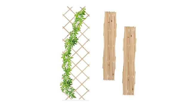 Relaxdays Ausziehbares Rankgitter Holz 3er Set Bild 2