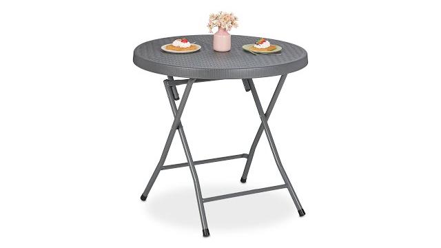 Relaxdays Klappbarer Gartentisch in Rattanoptik Bild 2