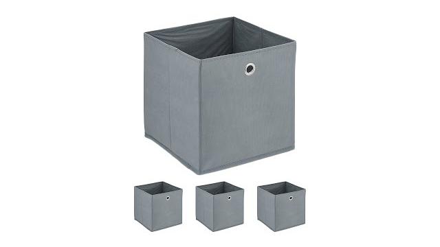Relaxdays Graue Aufbewahrungsbox im 4er Set Bild 2