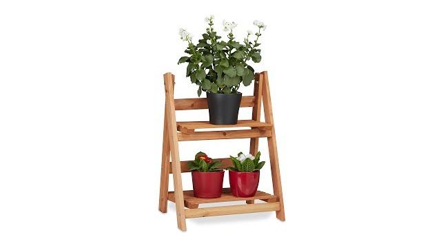 Relaxdays Blumentreppe aus Holz Bild 2