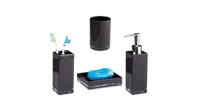 Relaxdays Badaccessoires Set 4-teilig Bild 2